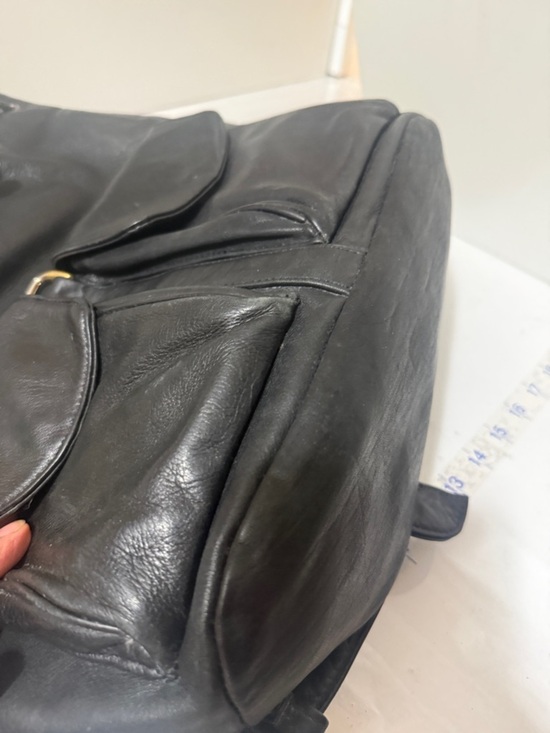 LAUREN ALEXANDRA Black Leather Backpack with Gold Hardware all is leather bag main image 6